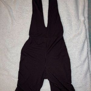 PrettyLittleThing dark brown short body suit size 6